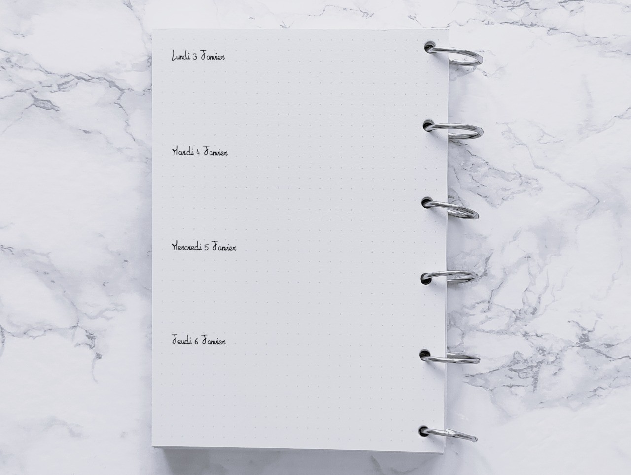 Agenda hebdomadaire cuisine - Bujo