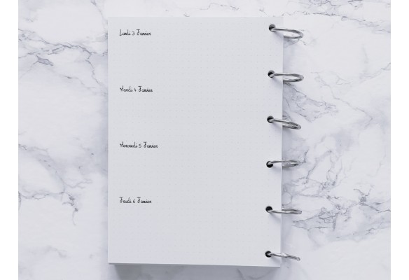 Agenda hebdomadaire cuisine - Bujo
