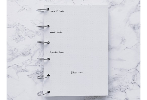 Agenda hebdomadaire cuisine - Bujo