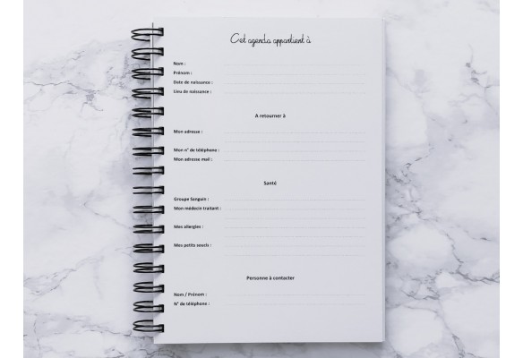 Agenda Hebdomadaire avec les heures - L'Essentiel