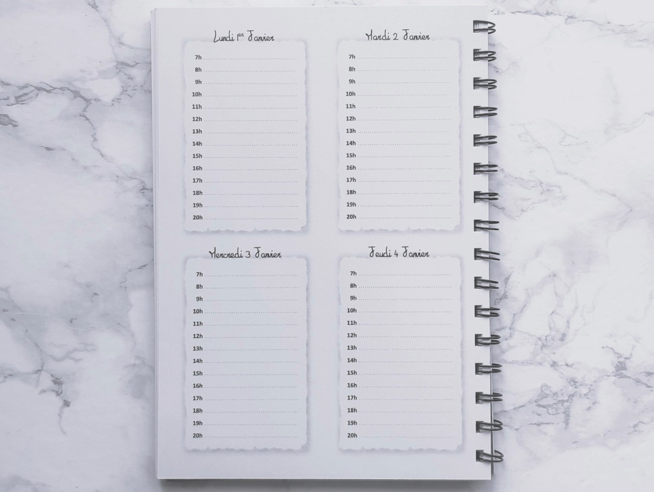 Agenda Hebdomadaire avec les heures - L'Essentiel