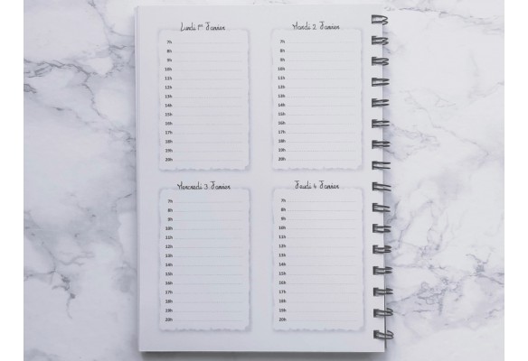 Agenda Hebdomadaire avec les heures - L'Essentiel