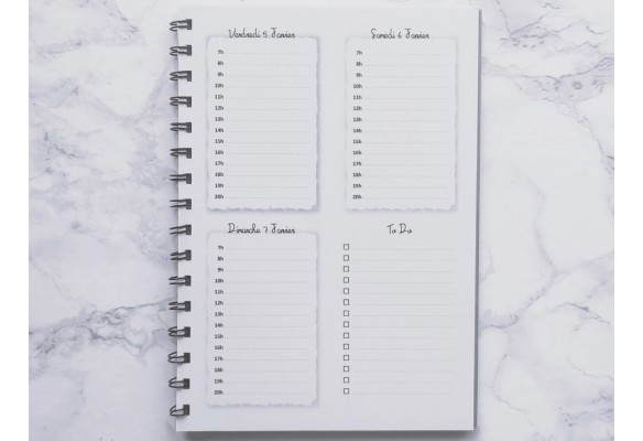 Agenda Hebdomadaire avec les heures - L'Essentiel