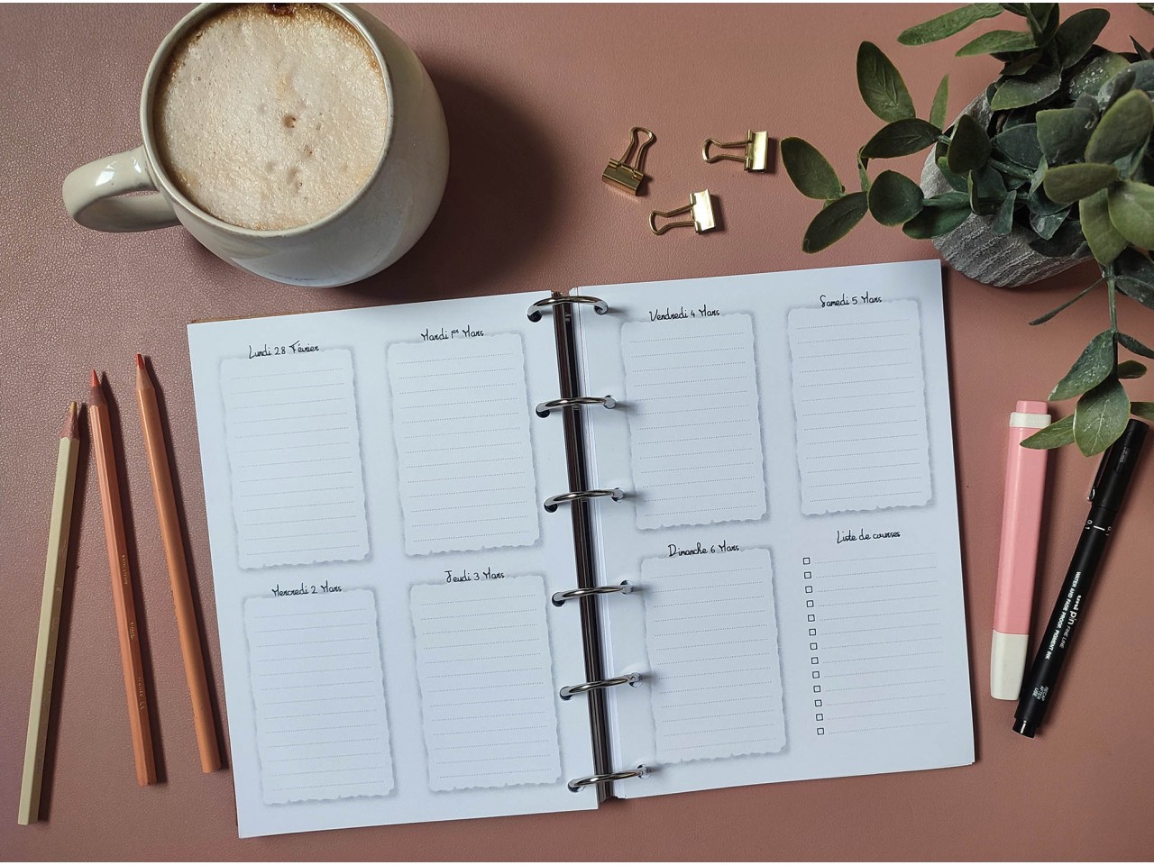 Carnet et agenda sur-mesure A5 - Anneaux de...