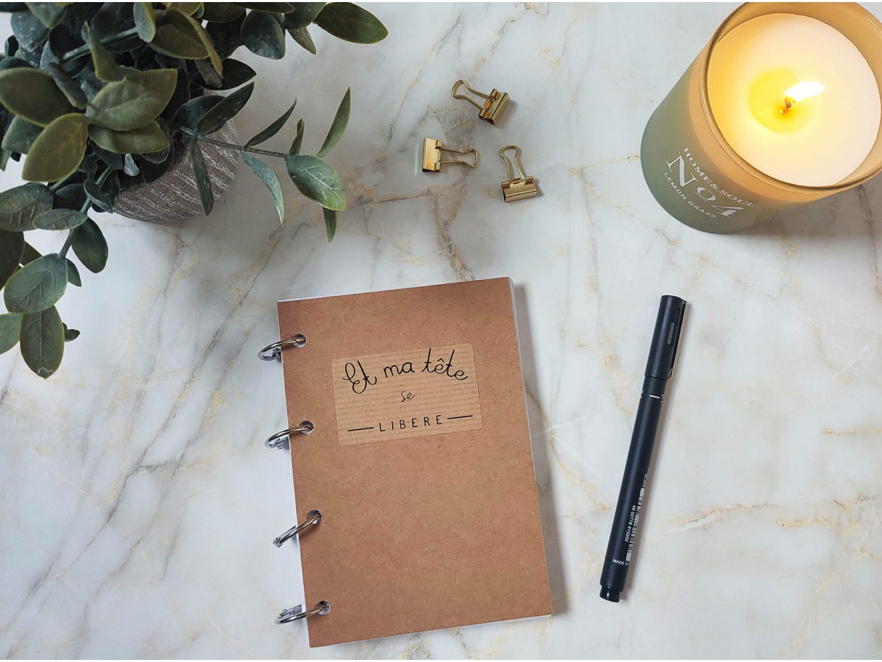 Bullet journal sur-mesure A5 - Anneaux de reliure