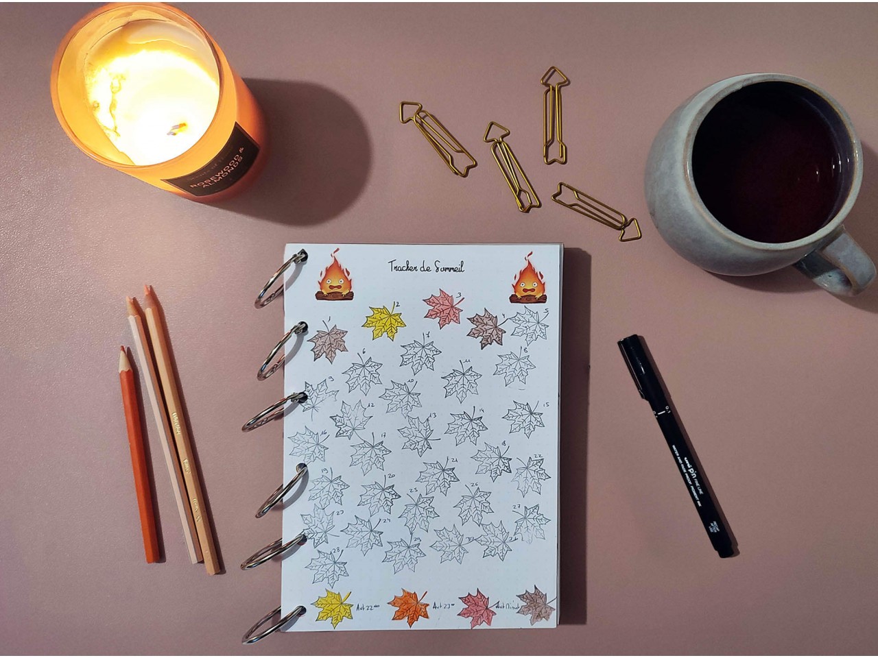 Bullet journal sur-mesure A5 - Anneaux de reliure