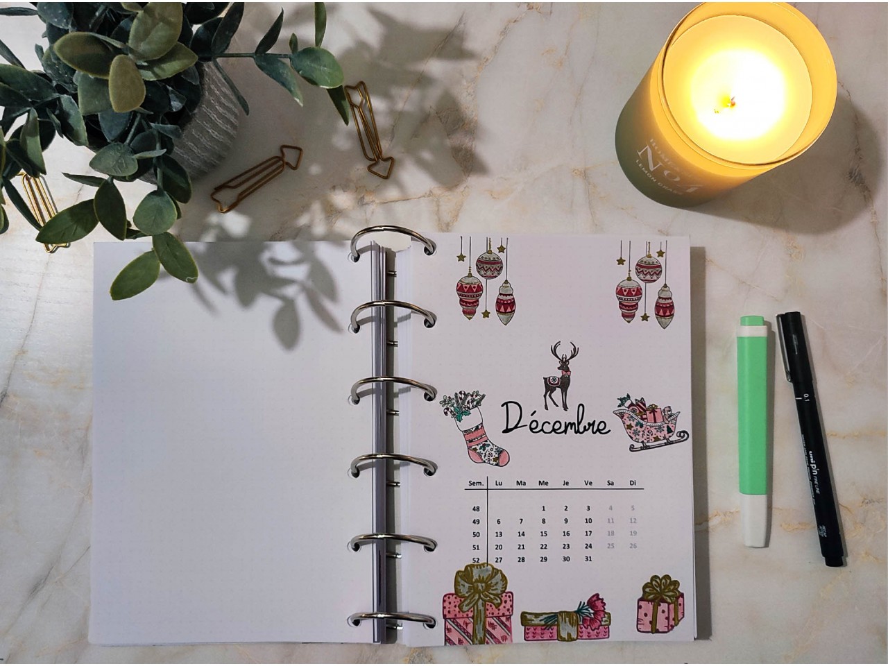 Bullet journal sur-mesure A5 - Anneaux de reliure