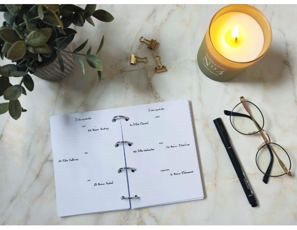 Carnet et agenda sur-mesure A6 - Anneaux de reliure