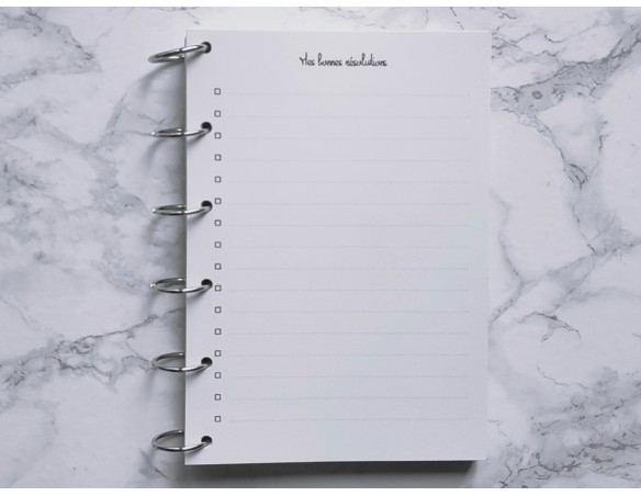 Mes bonnes résolutions de l'année - A6